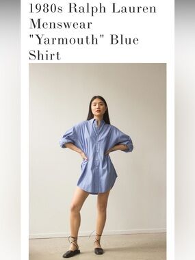 MAKE OFFER - RALPH LAUREN Vintage Yarmouth Pin-Point 100% Cotton Oxford